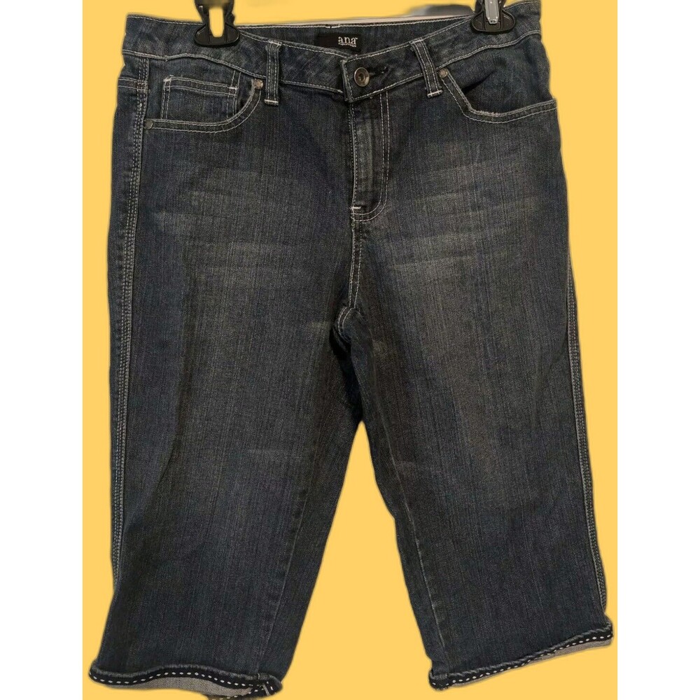 Ana Women's Jeans Size 10 Blue Cropped Capri Low Rise Dark Wash Denim 5 Pockets
